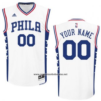 Camiseta Philadelphia 76ers Adidas Personalizada Blanco