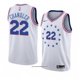 Camiseta Philadelphia 76ers Wilson Chandler #22 Earned 2018-19 Blanco