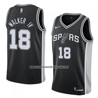 Camiseta San Antonio Spurs Lonnie Walker Iv #18 Icon 2018 Negro
