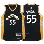Camiseta Toronto Raptors Delon Wright #55 Negro Oro