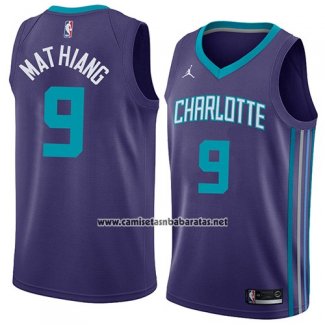 Camiseta Charlotte Hornets Mangok Mathiang #9 Statemen 2018 Violetat