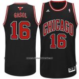 Camiseta Chicago Bulls Pau Gasol #16 Negro