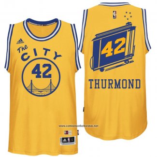 Camiseta Golden State Warriors Nate Thurmond #42 Retro City Bus Amarillo