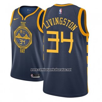 Camiseta Golden State Warriors Shaun Livingston #34 Ciudad 2018-19 Azul