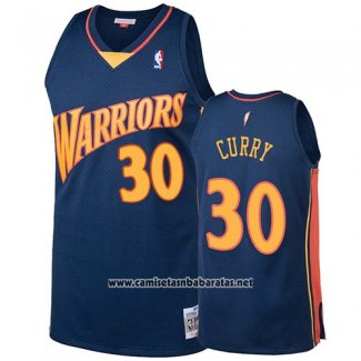 Camiseta Golden State Warriors Stephen Curry 2009-10 Hardwood Classics Azul