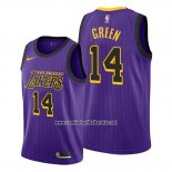 Camiseta Los Angeles Lakers Danny Green #14 Ciudad Violeta