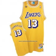 Camiseta Los Angeles Lakers Wilt Chamberlain #13 Retro Amarillo