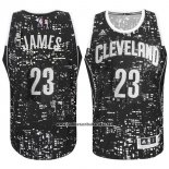 Camiseta Luces De La Ciudad Cleveland Cavaliers LeBron James #23 Negro