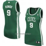 Camiseta Mujer Boston Celtics Rajon Rondo #9 Verde