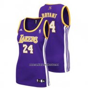 Camiseta Mujer Los Angeles Lakers Kobe Bryant #24 Violeta