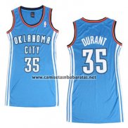 Camiseta Mujer Oklahoma City Thunder Kevin Durant #35 Azul