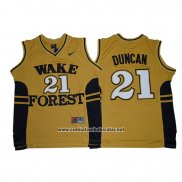 Camiseta NCAA Wake Forest Demon Deacons Tim Duncan #21 Oro