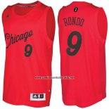 Camiseta Navidad 2016 Chicago Bulls Rajon Rondo #9 Rojo