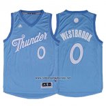 Camiseta Navidad 2016 Oklahoma City Thunder Adidas Personalizada Azul