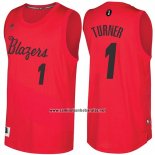 Camiseta Navidad 2016 Portland Trail Blazers Evan Turner #1 Rojo