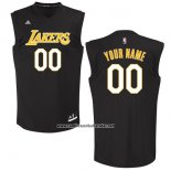 Camiseta Negro Moda Los Angeles Lakers Adidas Personalizada Negro