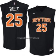 Camiseta Negro Moda New York Knicks Derrick Rose #25 Negro