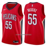 Camiseta New Orleans Pelicans E'twaun Moore #55 Statement 2017-18 Rojo