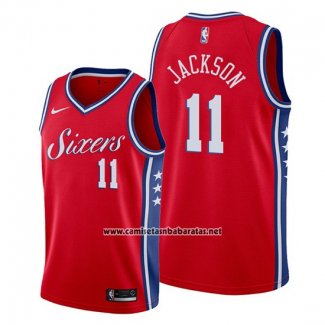 Camiseta Philadelphia 76ers Demetrius Jackson #11 Statement Rojo