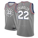 Camiseta Philadelphia 76ers Wilson Chandler #22 Ciudad 2018-19 Gris